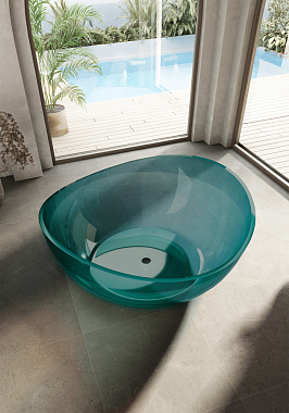 Ванна акриловая Abber Kristall AT9705Aquamarin 150х150см отдельностоящая