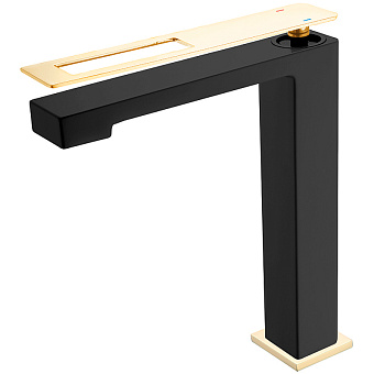 Смеситель для раковины Boheme Q 142-BG золотой/чёрный
