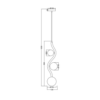 Светильник подвесной Maytoni Uva MOD059PL-03G 28Вт G9