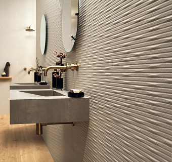 Настенная плитка Atlas Concord Италия 3D Wall A576 Carve Whittle Pearl 40х80см 1,28кв.м. матовая