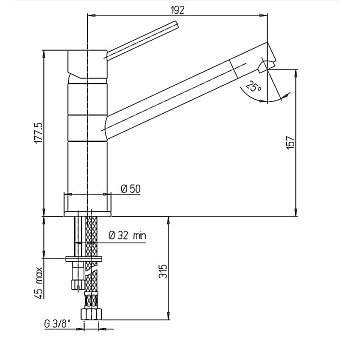 Смеситель для кухни Paini Cox 78CR573KM поворотный излив хром