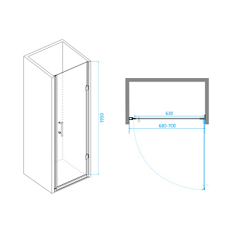 Душевая дверь RGW Passage 41080607-54 PA-06B 195х70см стекло шиншилла