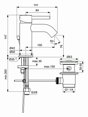 Смеситель для раковины IDEAL STANDARD CERALINE BC193AA хром
