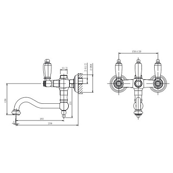 Смеситель для ванны CAPRIGO ADRIA-CLASSIC 03-518-vot бронза