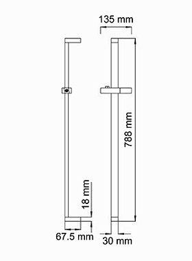 Штанга для душа WASSERKRAFT A048 светлая бронза