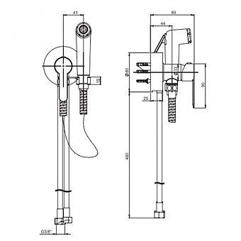 Гигиенический душ Paini Aosta 92CR304KM хром