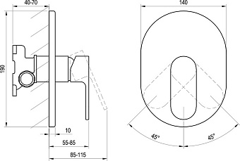 Смеситель для душа RAVAK Сhrome CR 066.00 хром