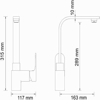 Смеситель для кухни WASSERKRAFT Dinkel 5807 поворотный излив хром