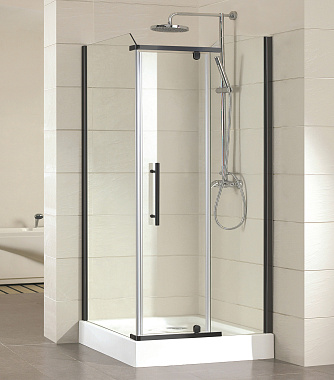 Угловое ограждение Azario Edmonton AZ-NNC1231 900 BLACK 200х90см стекло прозрачное