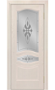 Межкомнатная дверь ЛАЙН-ДОР Амелия Тон 27 Жемчуг ясень Шпон 700х2000мм остеклённая