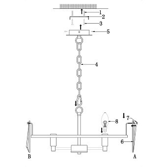 Светильник подвесной Maytoni Puntes MOD043PL-06CH 60Вт E14