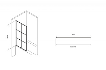 Стеклянная шторка на ванну Abber Immer Offen AG72080B 140х80см