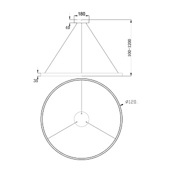 Светильник подвесной Maytoni Rim MOD058PL-L65B4K 81Вт LED