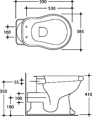 Унитаз приставной Kerasan Retro 101101 без сиденья