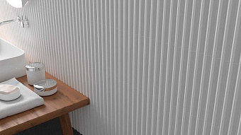 Настенная плитка WOW Stripes 108924 Ice White Gloss 7,5х30см 0,289кв.м. глянцевая