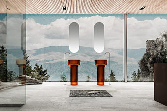 Раковина напольная Abber KRISTALL AT2702Opal-H 45х45см