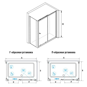 Угловое ограждение RGW Classic 04094559-011 CL-45 185х90см стекло прозрачное