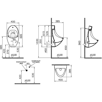 Писсуар сенсорный VITRA Arkitekt 4106B003-5597