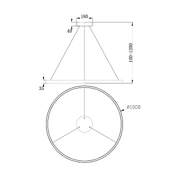 Светильник подвесной Maytoni Rim MOD058PL-L54B4K 61Вт LED