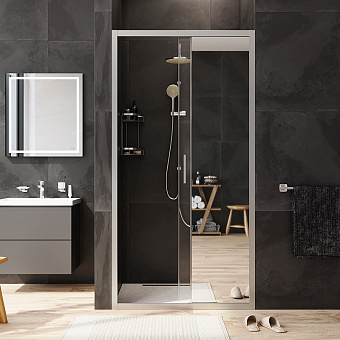 Душевая дверь AM-PM Gem Solo W90G-100-1-195MMir 195х100см стекло зеркальное