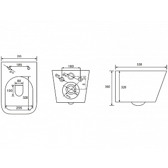 Унитаз подвесной Abber Rechteck AC1201 безободковый с микролифтом