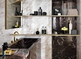 Лаппатированный керамогранит Atlas Concord Италия Marvel Edge AENZ Royal Calacatta Lappato 90х45см 1,215кв.м.