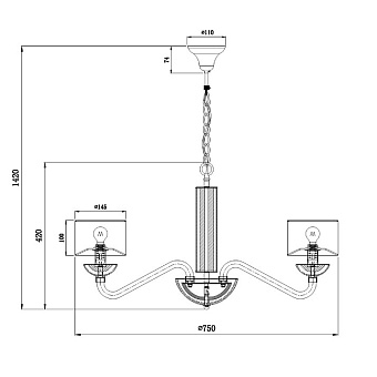 Люстра подвесная Maytoni Maryland ARM526PL-06GR 40Вт 6 лампочек E14