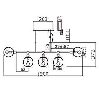 Светильник подвесной Maytoni Erich MOD221-PL-05-G 200Вт E14