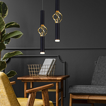 Светильник подвесной Eurosvet Lance 50191/1 LED черный/золото 8Вт LED