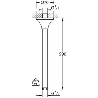 Держатель для верхнего душа GROHE 27982000 хром