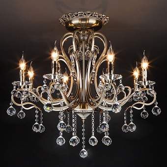 Люстра хрустальная Eurosvet Ernin 12505/8 античная бронза Strotskis 40Вт 8 лампочек E14