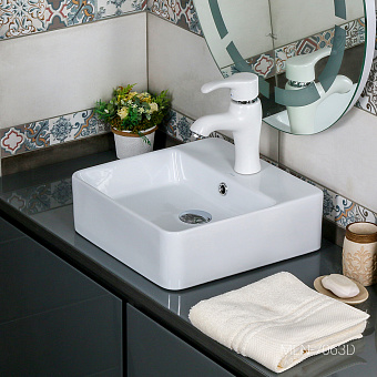 Раковина накладная MELANA 7063D-805 38х38см