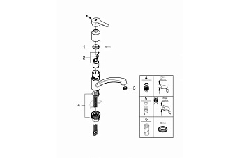Смеситель для кухни GROHE BauEco 31680000 поворотный излив хром