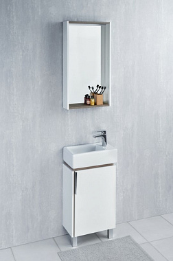 Шкаф зеркальный Акватон Бэлла 1A221702BBAZ0 12х46х82см с подсветкой