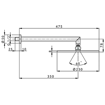 Верхний душ Cisal Shower DS0136302B никель