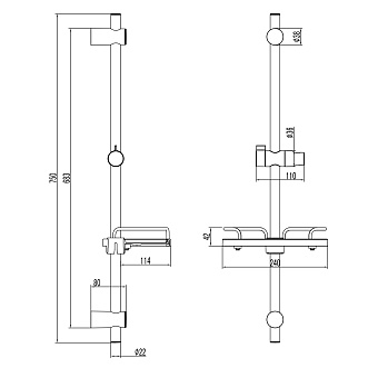Штанга для душа LEMARK LM3775GM графит
