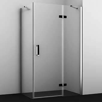 Угловое ограждение WASSERKRAFT Aller 10H07RBLACK MATT 200х120см стекло прозрачное