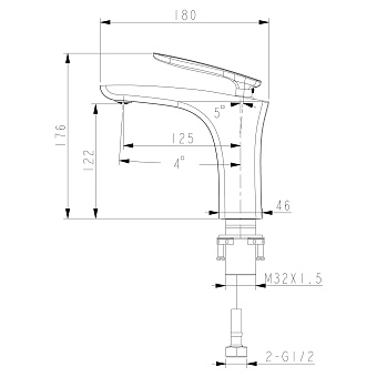 Смеситель для раковины LEMARK Bellario LM6806C хром