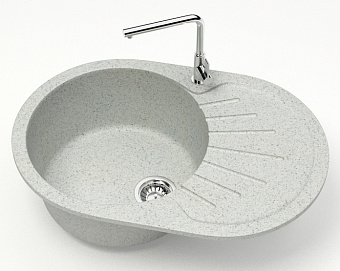 Мойка кухонная Azario FLORA CS00079916 73х45см светло-серый