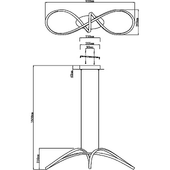 Светильник подвесной Maytoni Curve MOD156PL-L52G4K 42Вт LED