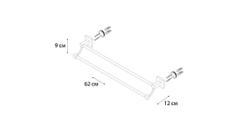 Полотенцедержатель FIXSEN METRA FX-11102 хром 62см