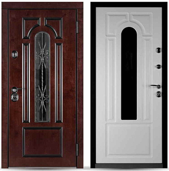 Входная дверь СТАЛЬНАЯ ЛИНИЯ 92УТ Тайлер 890х2050мм Либерика лак глянцевый\Ясень белый правая