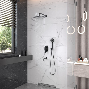 Душевая система BERGES VENTAS 3O BLACK 73010 чёрный матовый