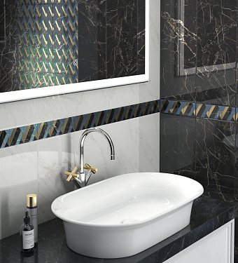 Настенная плитка KERAMA MARAZZI 7198 белый 20х50см 1,2кв.м. глянцевая