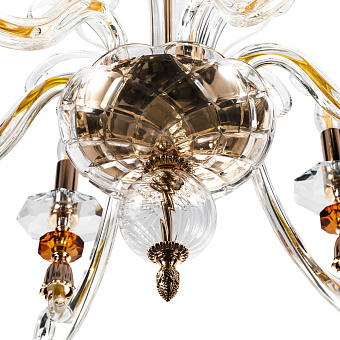 Люстра подвесная CRYSTAL LUX CATARINA CATARINA SP6 V2 GOLD/TRANSPARENT-COGNAC 360Вт 6 лампочек E14