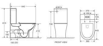 Унитаз напольный Azario Ambra AZ-848 безободковый с микролифтом