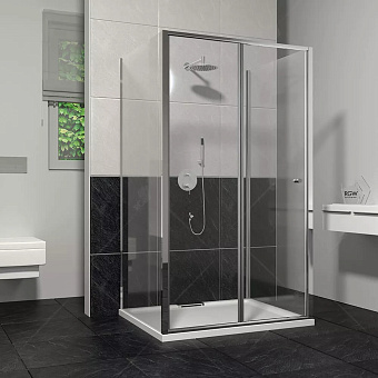 Угловое ограждение RGW Classic 04094190-011 CL-41 185х100см стекло прозрачное