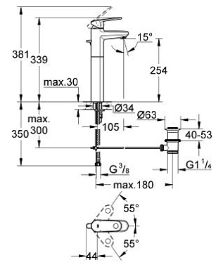 Смеситель для раковины GROHE Europlus II 32618002 хром