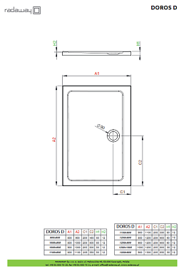 Душевой поддон RADAWAY Doros SDRD1390-01 130х90см