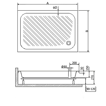 Душевой поддон RGW Acryl 16180279-51 B/CL-S 90х70см